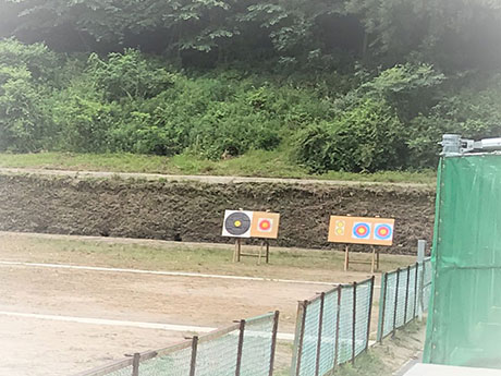 アーチェリー場の事前供用が始まりました。