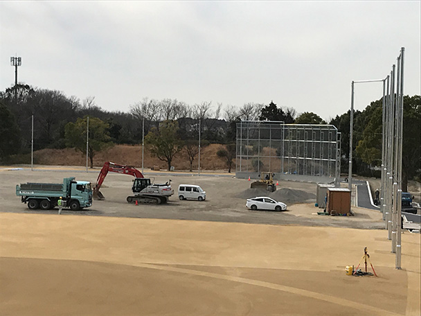 野球場の建設状況です。(2月20日現在)